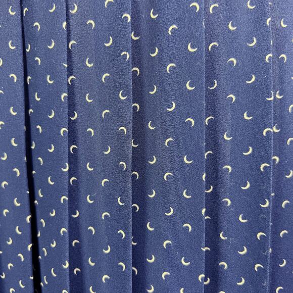 Vintage Liz Claiborne 80s 90s skirt set navy blue crescent moon pattern size 14 - Picture 4 of 8